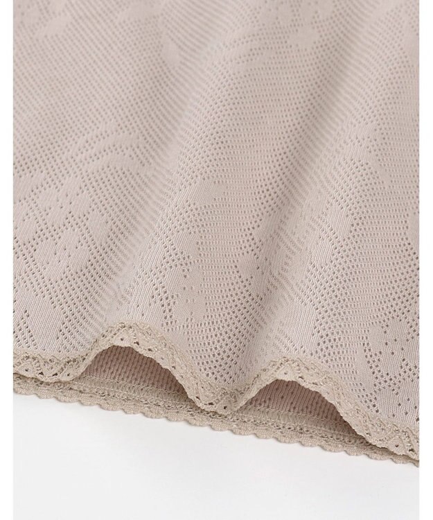 Wing カップ付きインナー 綿100％(身生地) さらっと快適 【綿100％ メッシュタイプ】 ブラトップ 3分袖 半袖 春 夏 EL6386 ウイング／ワコール ブラウン