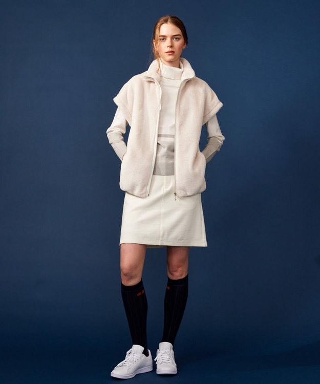 23区GOLF 【WOMEN】【ウォッシャブル 】バイカラー ニットソー ホワイト系