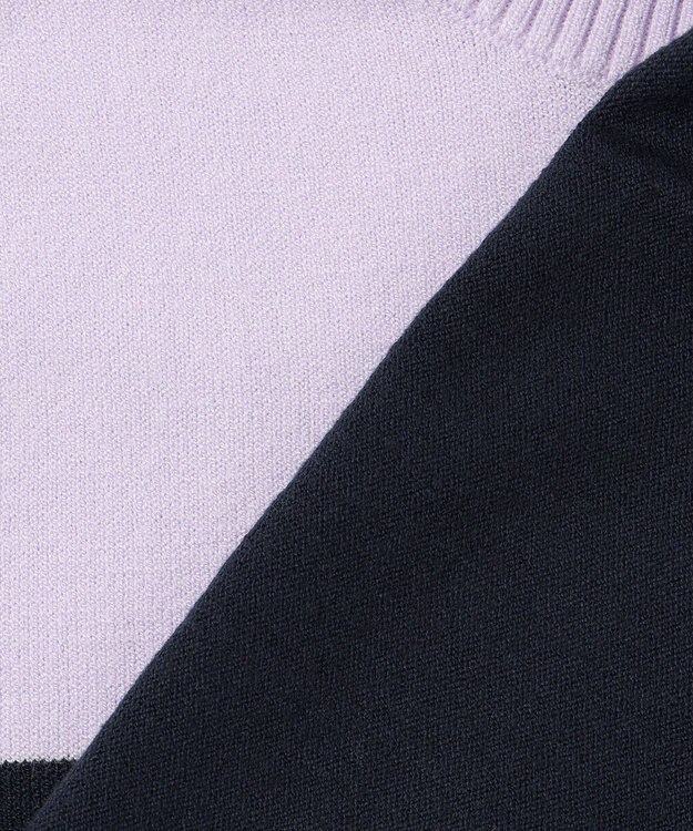 23区GOLF 【WOMEN】【ウォッシャブル】カラーブロックモックネック ニット ネイビー系1