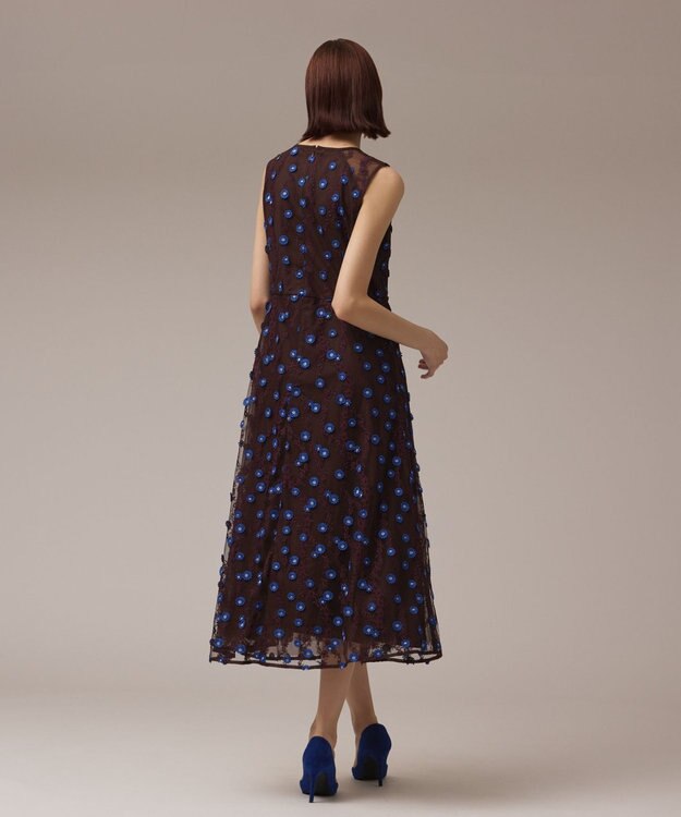 GRACE CONTINENTAL バイカラーレースワンピース ブラウン