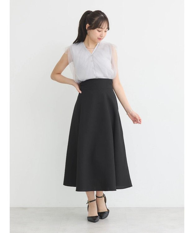 earth music&ecology チュールドッキングノースリカーディガン Light Gray