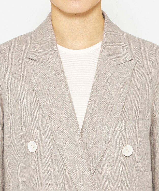 uncrave ヘリンボーン リネン ジャケット（uncrave WHITE） フラックスA