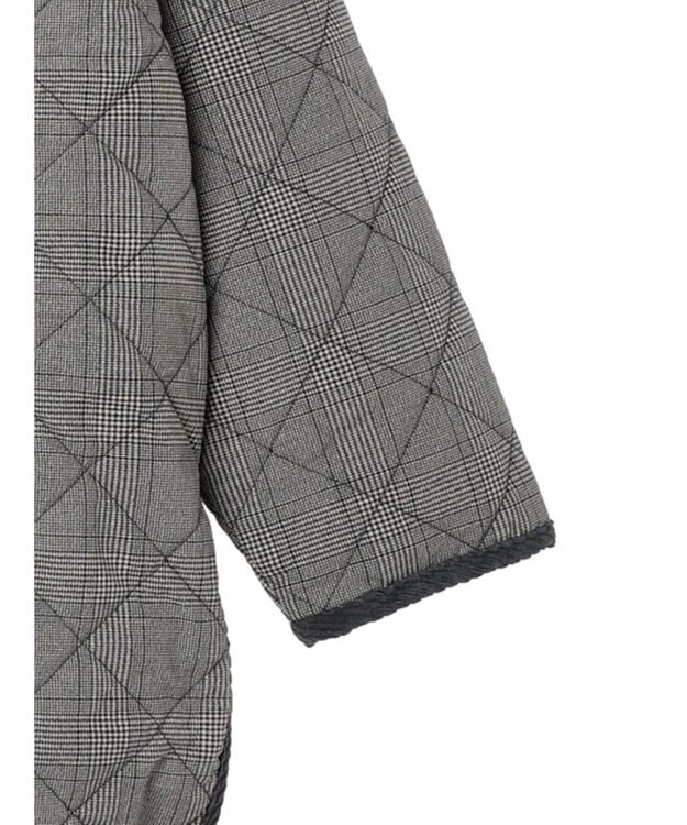 Green Parks キルティングノーカラーブルゾン Check