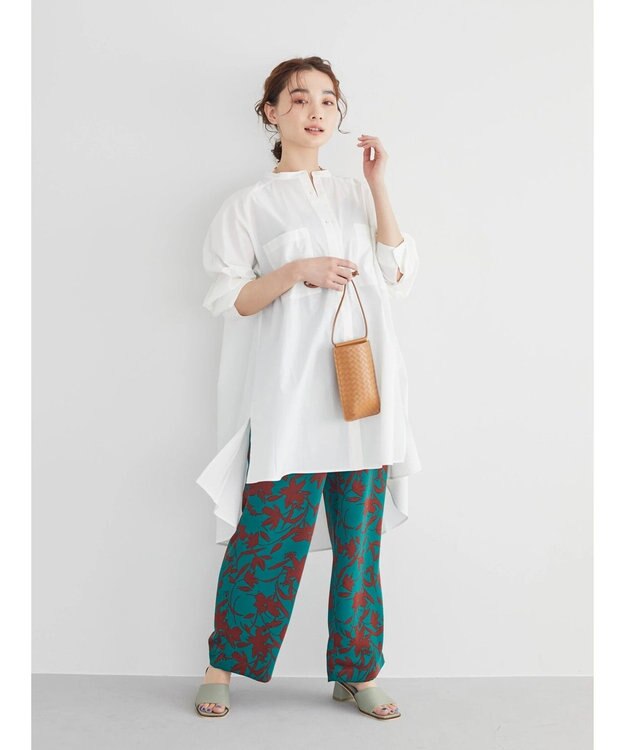 AMERICAN HOLIC ラグランＷポケットオーバーシャツチュニック Off White