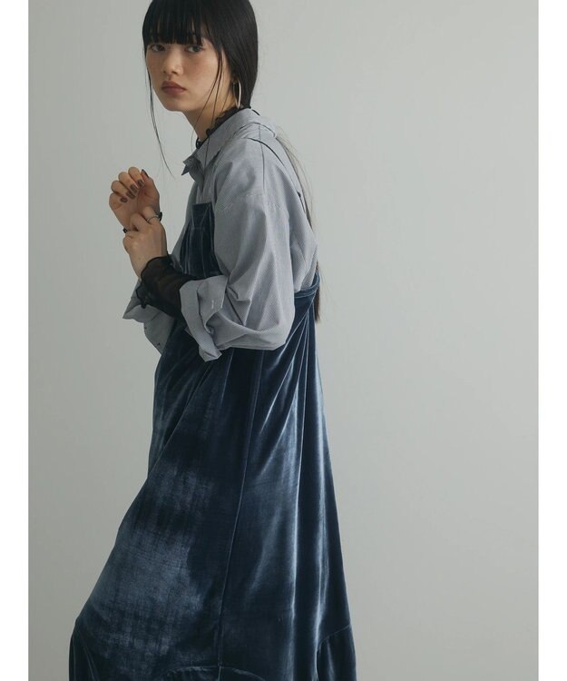 Green Parks armonia．ベロアキャミワンピース Blue