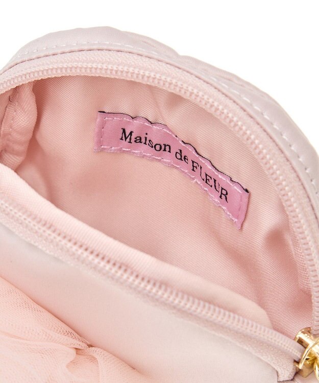 Maison de FLEUR コットンキャンディラウンドポーチチャーム Pink Beige
