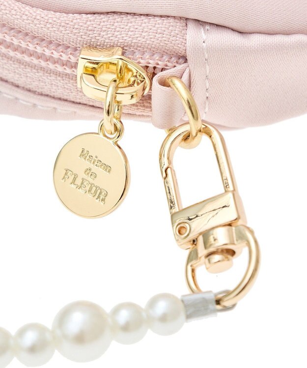 Maison de FLEUR コットンキャンディラウンドポーチチャーム Pink Beige