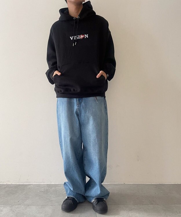 WEGO VISIONゴーストグラフィックプルパーカー ブラック