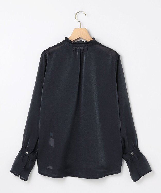 組曲 L 【WEB限定】シャイニーオーガンボウタイ付き ブラウス ネイビー系