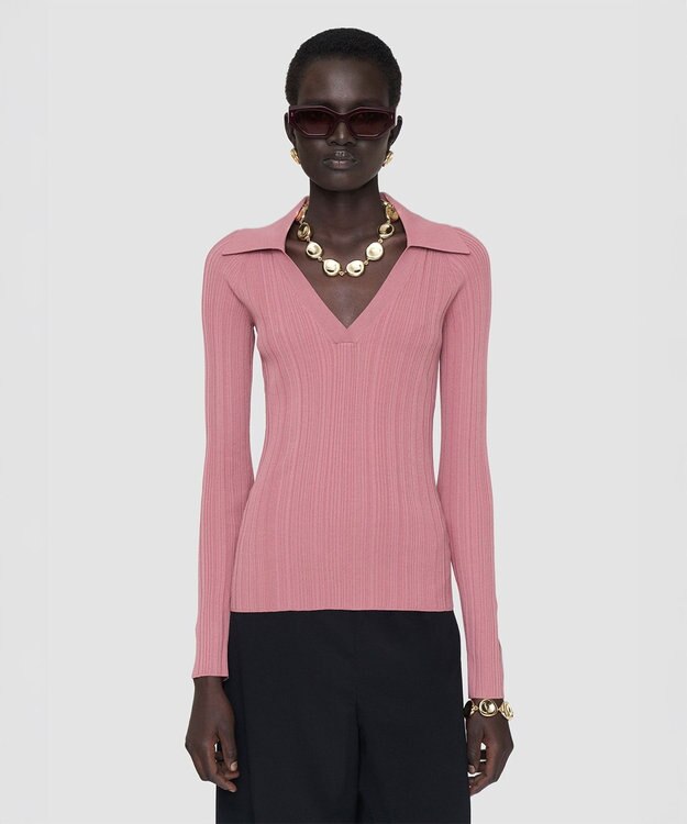 JOSEPH ニットプリッセ　ロングスリーブニット Musk