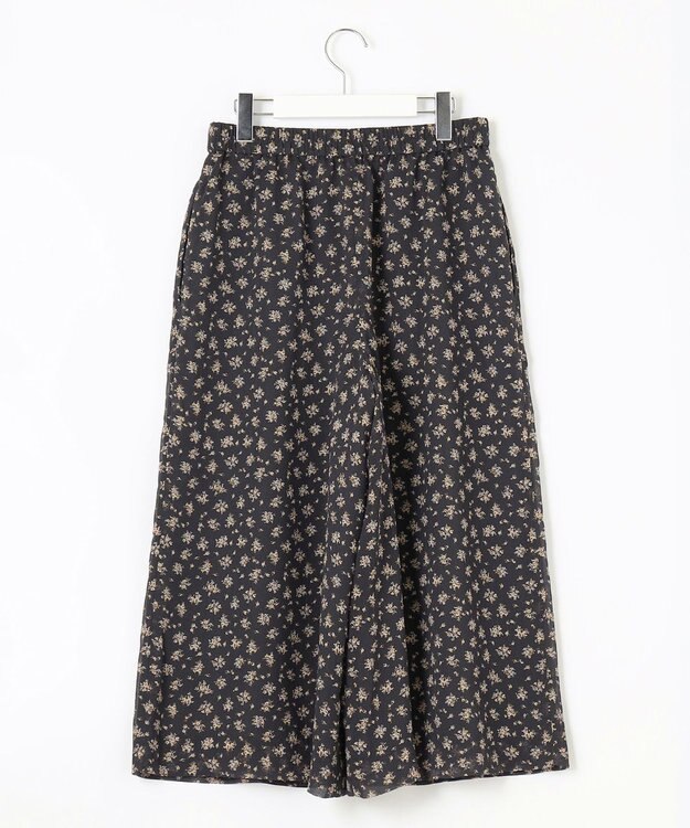 J.PRESS LADIES 【洗える】楊柳フラワープリント キュロット パンツ グレー系5