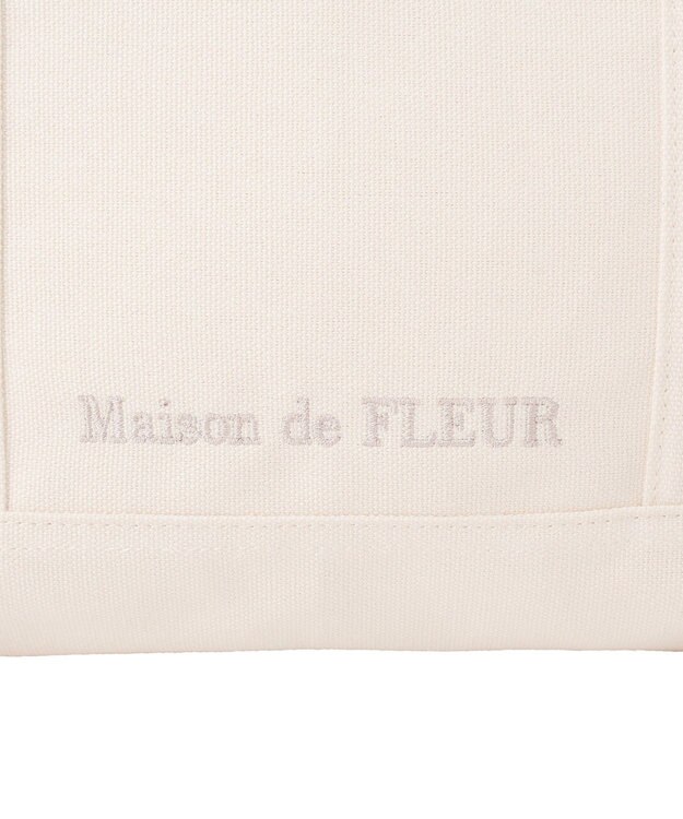 Maison de FLEUR マルチポケット帆布トートMバッグ Ivory