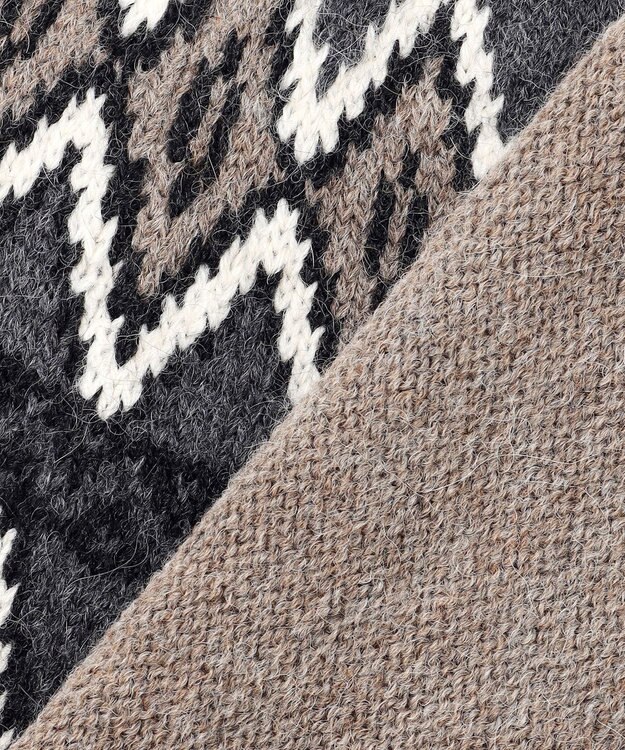 23区 【洗える】ジャガード クルーネック ニット ベージュベース