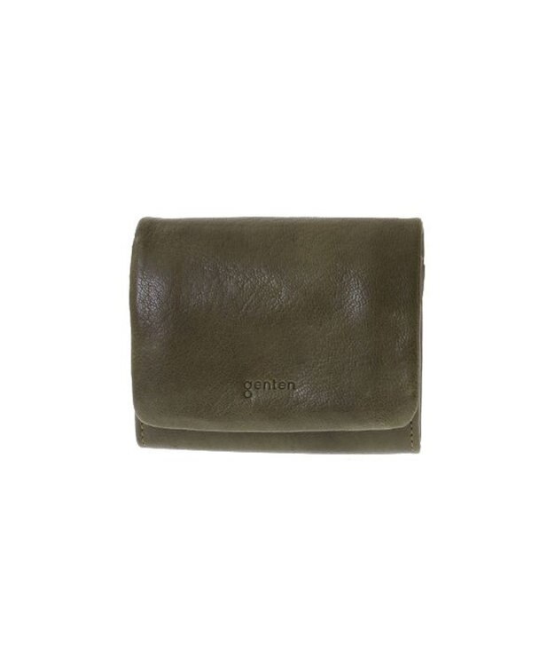 genten ゴートベーシック 二つ折り財布 カーキ
