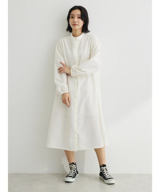 Green Parks ＳＥＴ２点　ニットベスト＋シャツワンピース Off White