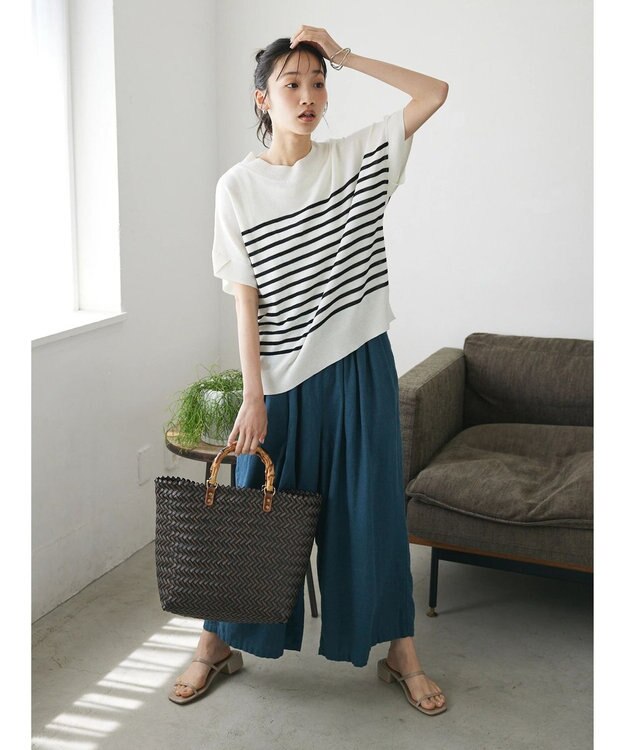 CRAFT STANDARD BOUTIQUE 【キナリノ別注】リネンレーヨンワイドパンツ Navy