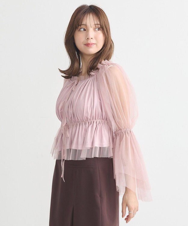 earth music&ecology チュールブラウス Pink