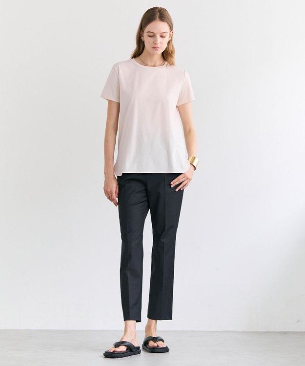 BEIGE， BROIS / コットンストレッチシャツテールTシャツ Peach