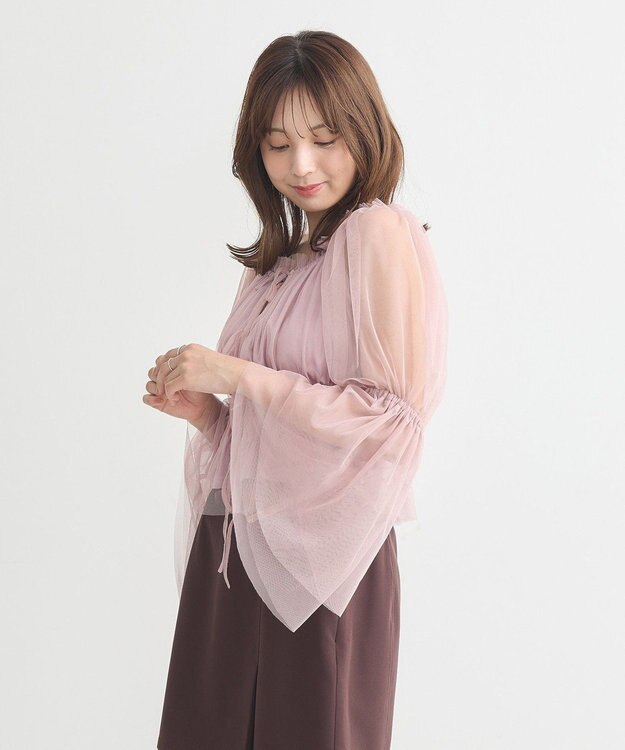 earth music&ecology チュールブラウス Pink