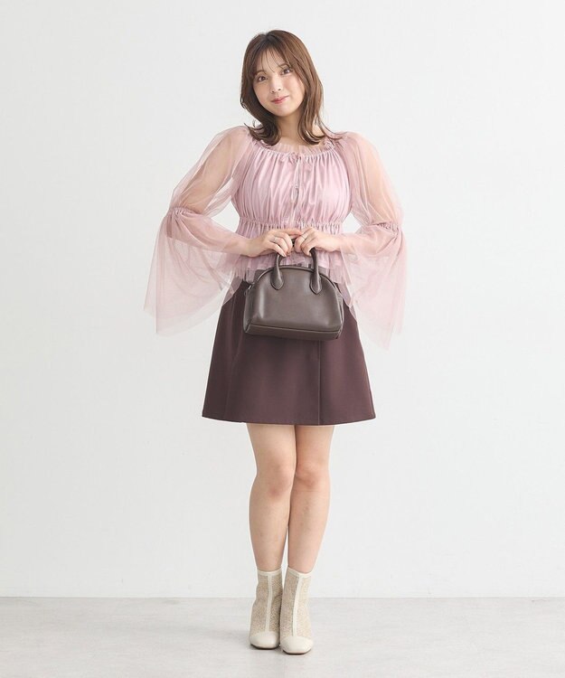 earth music&ecology チュールブラウス Pink