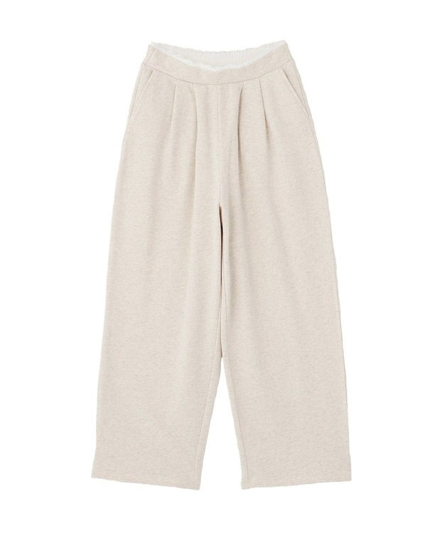 earth music&ecology レースレイヤード風スウェットパンツ Oatmeal