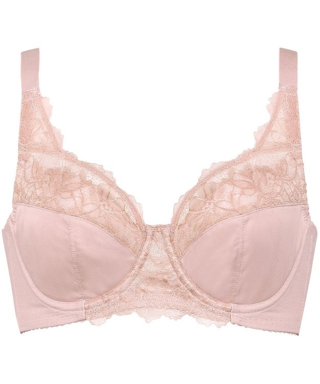 Wing フルカップブラ　背中の段差すっきり　カップ肌側は綿混素材　バストをしっかり包み込む　ウイング／ワコール　KB2114 ピーチ