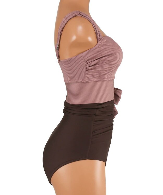 San-ai Resort（三愛水着楽園） 【SALE】【ナチュラルシェイプスイム　ライト】ノンワイヤービキニ　9M ピンク×ブラウン