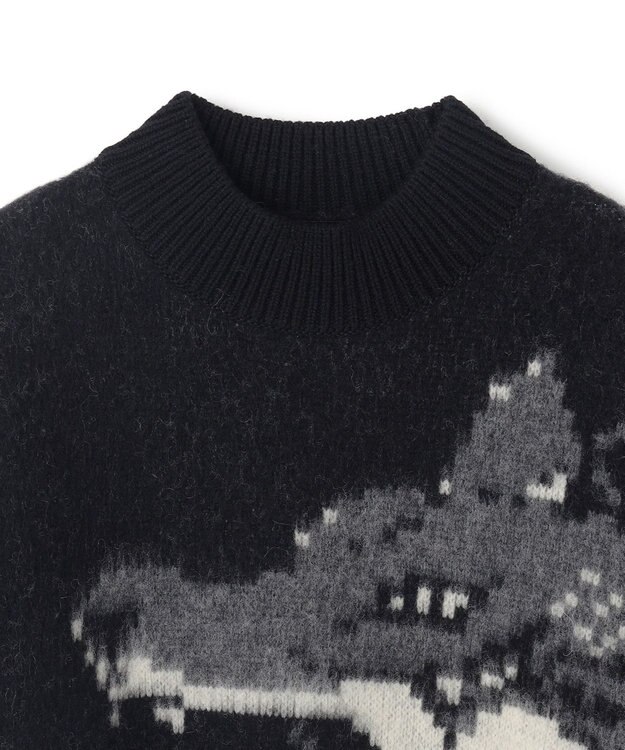 JOSEPH HOMME 【LEON 掲載】【HIGH GRADE LINE】ウルフジャガード  モックネック ブラック系5