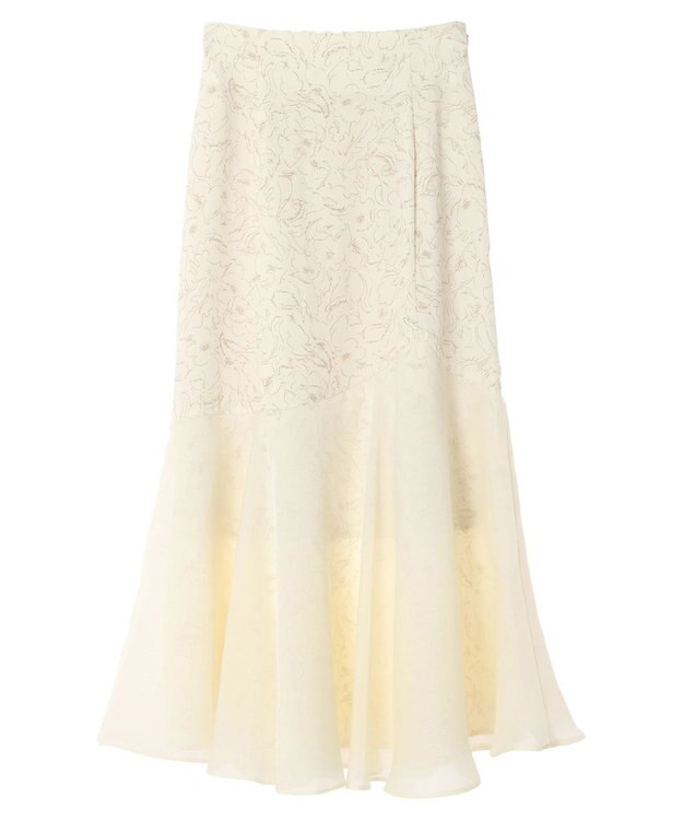 earth music&ecology 切替フラワースカート Ivory