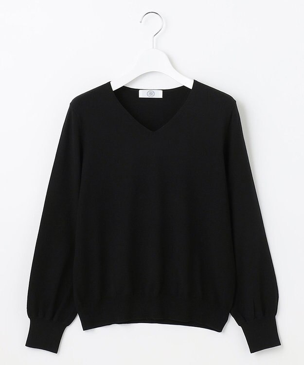 J.PRESS LADIES 【洗える】PRINCE Vネック ニット ブラック系