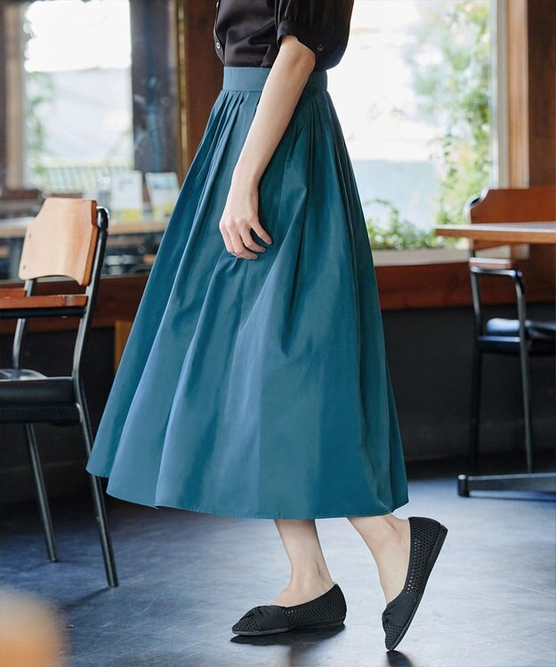 Tiaclasse L 【おのののかさん着用】ランダムタックロングスカート グリーン