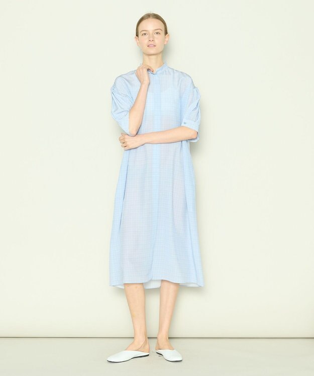 JOSEPH 【洗える】アクロスプリント　ドレス Sky blue