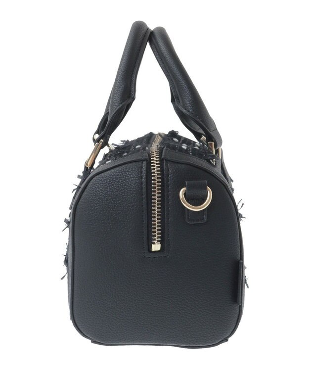 Maison de FLEUR LINTONツイード2Wayミニボストンバッグ Black