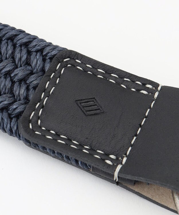 JOSEPH ABBOUD 【キングサイズ・イタリア素材・ストレッチ・日本製】 コストレッチリネン ベルト ネイビー系