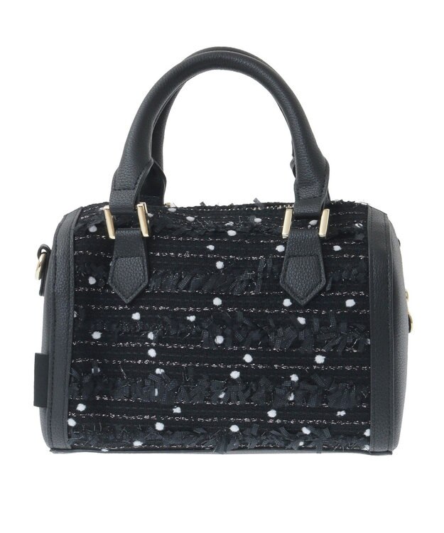 Maison de FLEUR LINTONツイード2Wayミニボストンバッグ Black