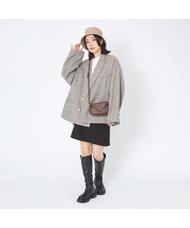 林八百吉商店 un chapeau  エコレザーバケットハット ベージュ