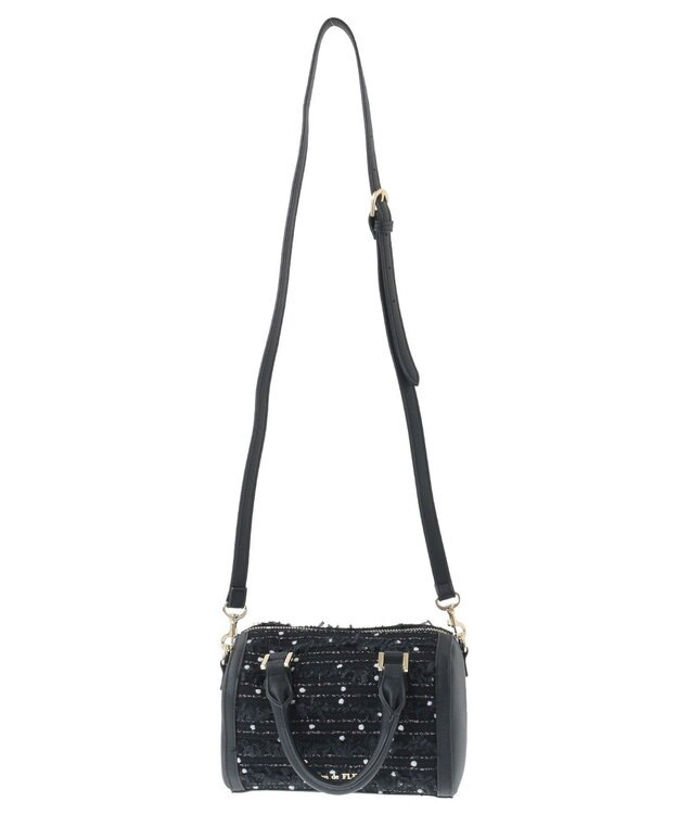 Maison de FLEUR LINTONツイード2Wayミニボストンバッグ Black