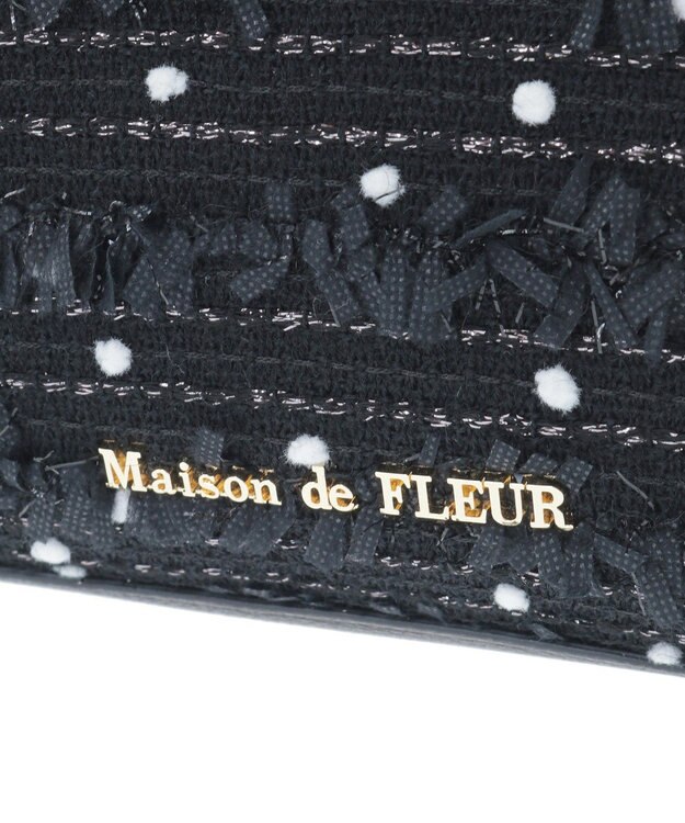 Maison de FLEUR LINTONツイード2Wayミニボストンバッグ Black