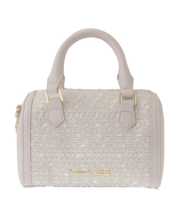 Maison de FLEUR LINTONツイード2Wayミニボストンバッグ Ivory