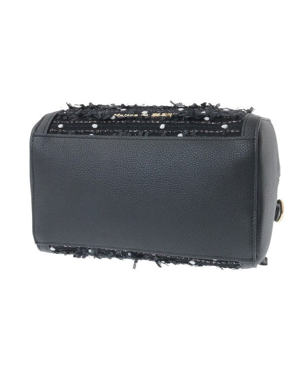 Maison de FLEUR LINTONツイード2Wayミニボストンバッグ Black