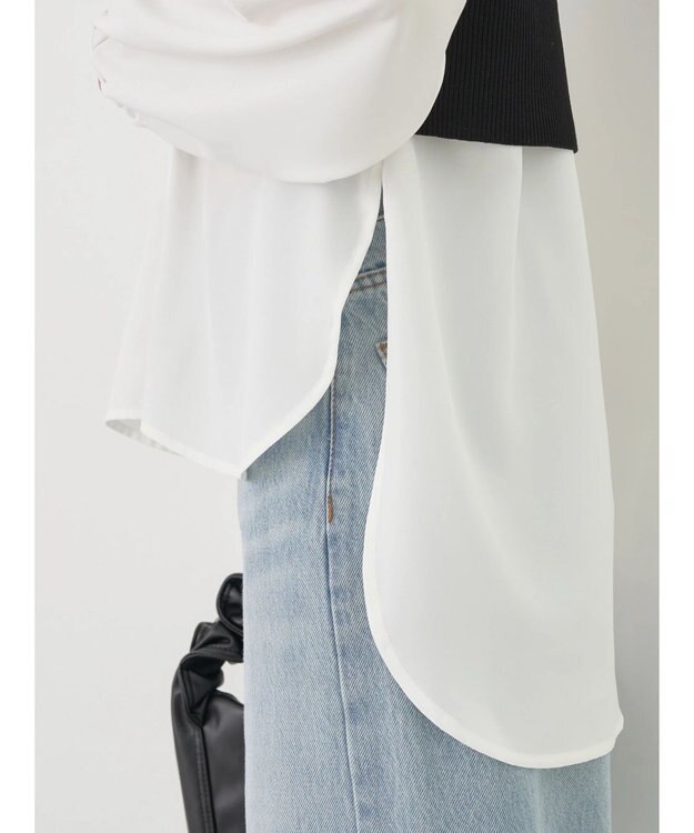 earth music&ecology ＳＥＴ２点ニットベスト＋シャツ Black