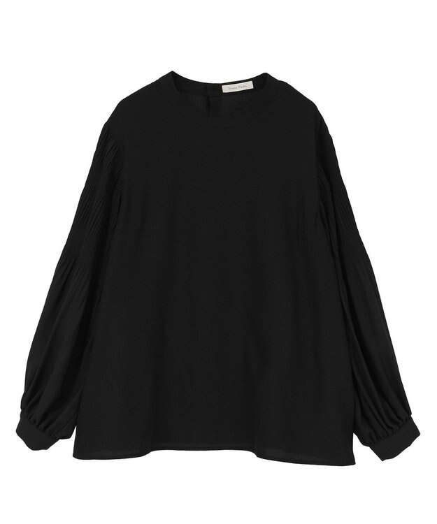 Green Parks Ｏ．袖プリーツブラウス Black