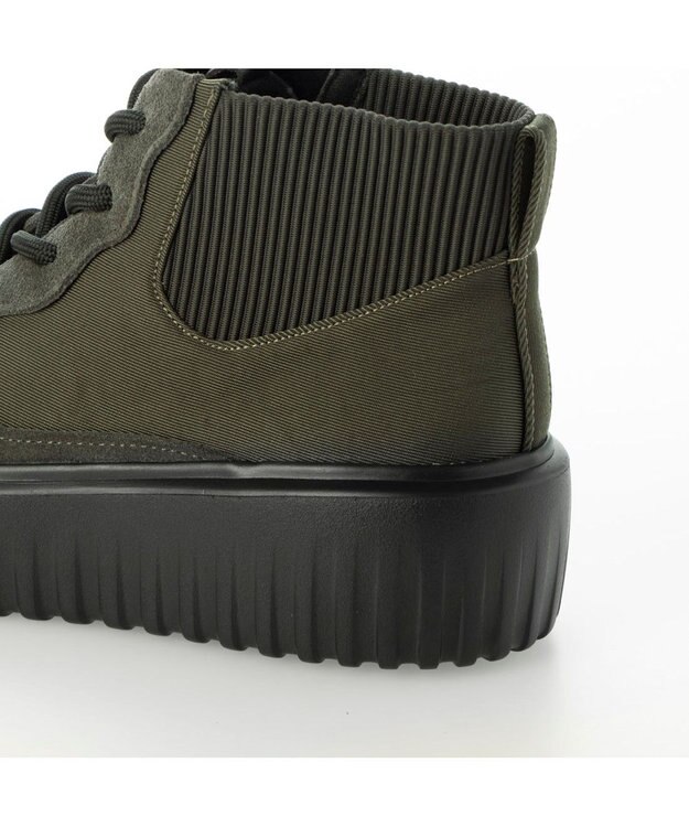 MODE ET JACOMO <D'ICI>プラットフォームハイカットスニーカー カーキキジ