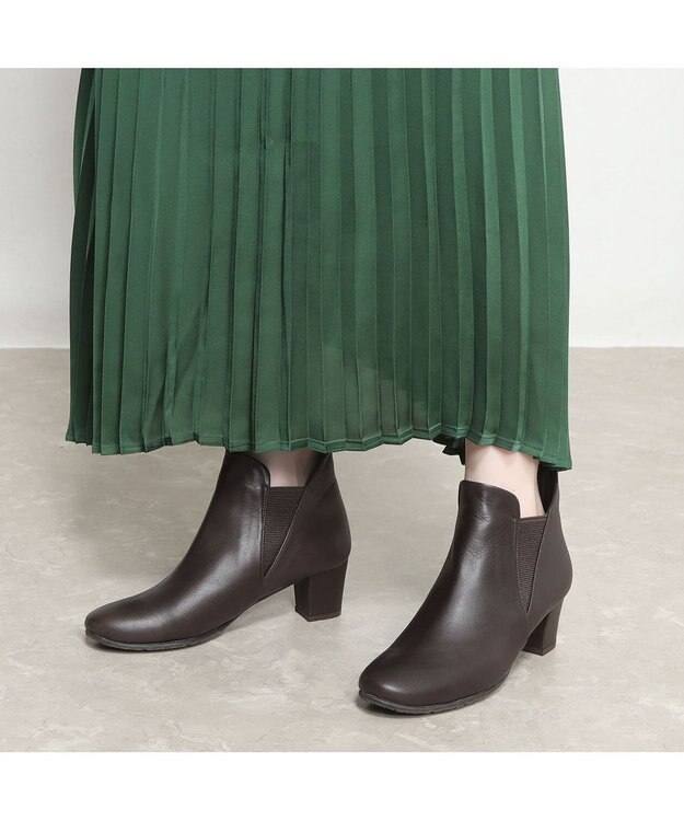 MODE ET JACOMO <D'ICI>サイドゴアヒールブーツ ダークブラウン