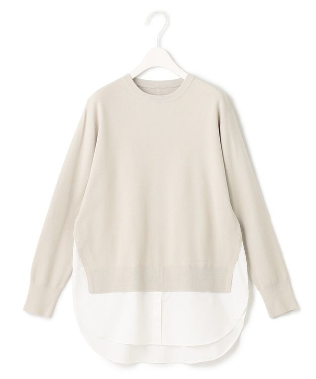 ICB 【洗える】クロスコンビ シャツドッキングプルオーバー トープ系