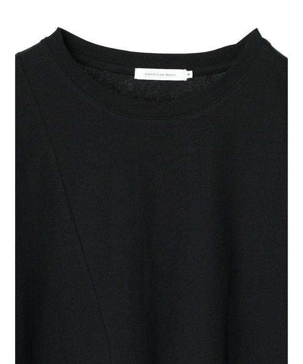 AMERICAN HOLIC アシンメトリー切替カットチュニック Black