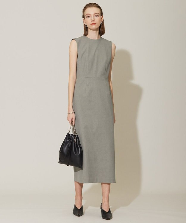 ICB 【接触冷感・UVケア・撥水・洗える】 LooseWeave ノースリーブワンピース モスグレー系