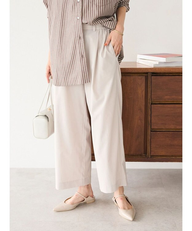 CRAFT STANDARD BOUTIQUE ポリトロイージーパンツ Gray Beige