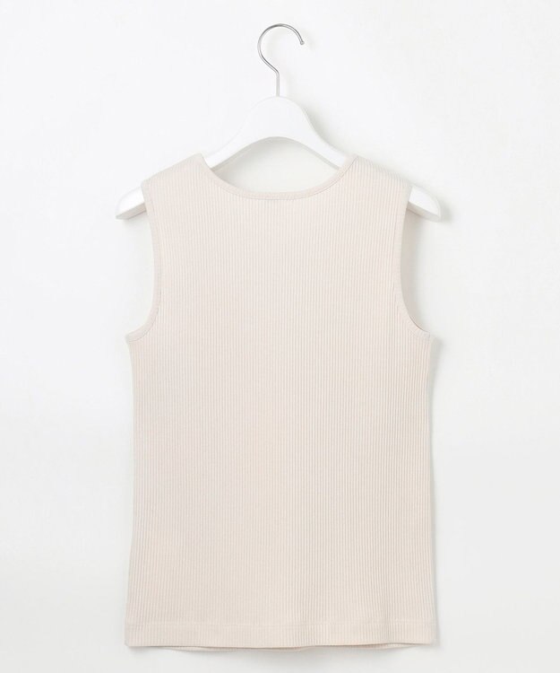 J.PRESS LADIES 【洗える】リブ ノースリーブ カットソー グレージュ系