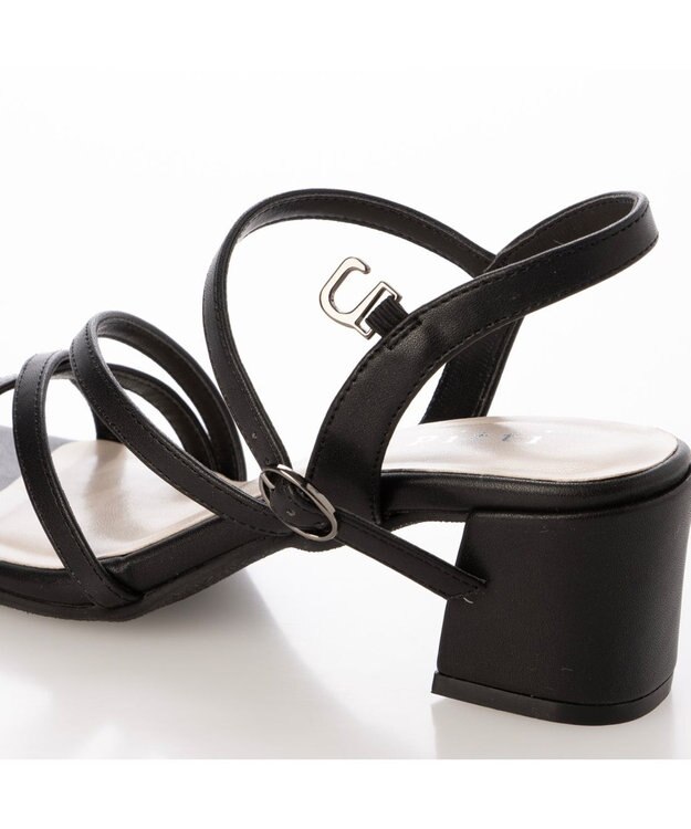 ing <Pitti>【WEB限定】アシンメトリークロスサンダル ブラック